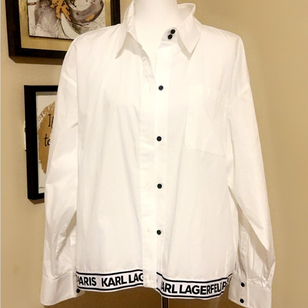 COPY - Karl Lagerfeld white blouse size Large